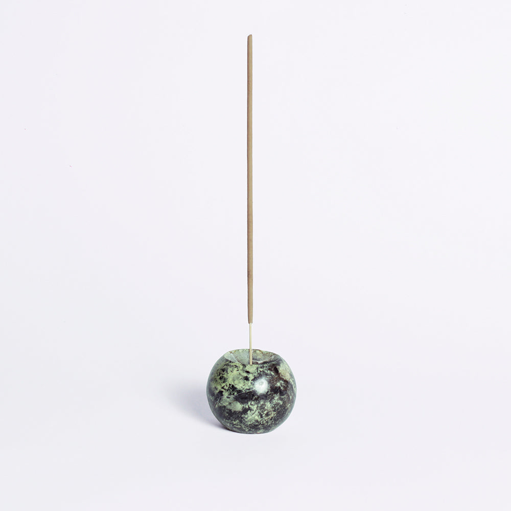 Gemstone sphere incense holder Crema Onyx