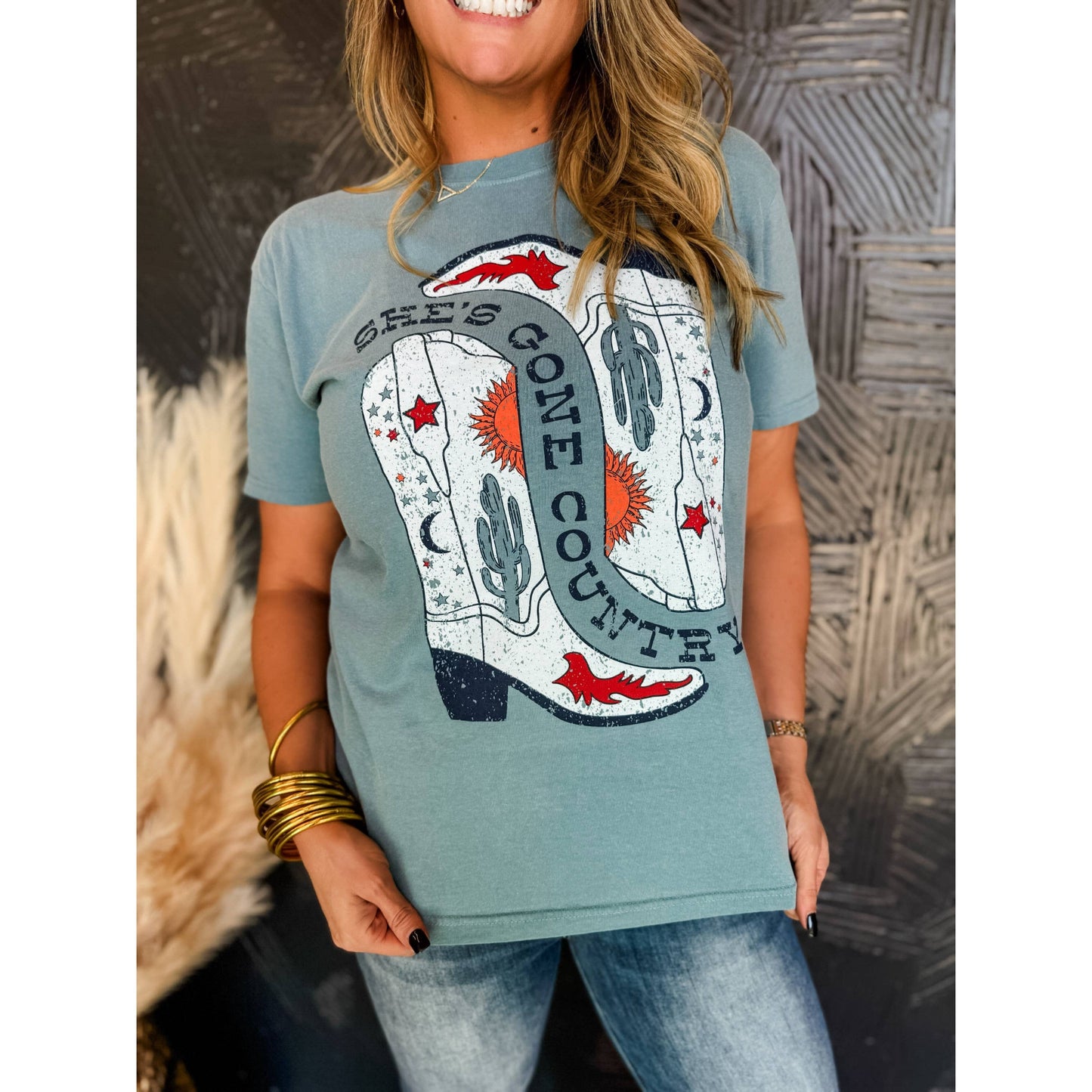 Gone Country Cowboy Shoes Cotton Unisex Fit Shirt [Available in Sizes SM-XL]