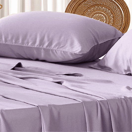 Lavender Bamboo Bed Sheets Set - Satin Weave - 400 TC Fabric