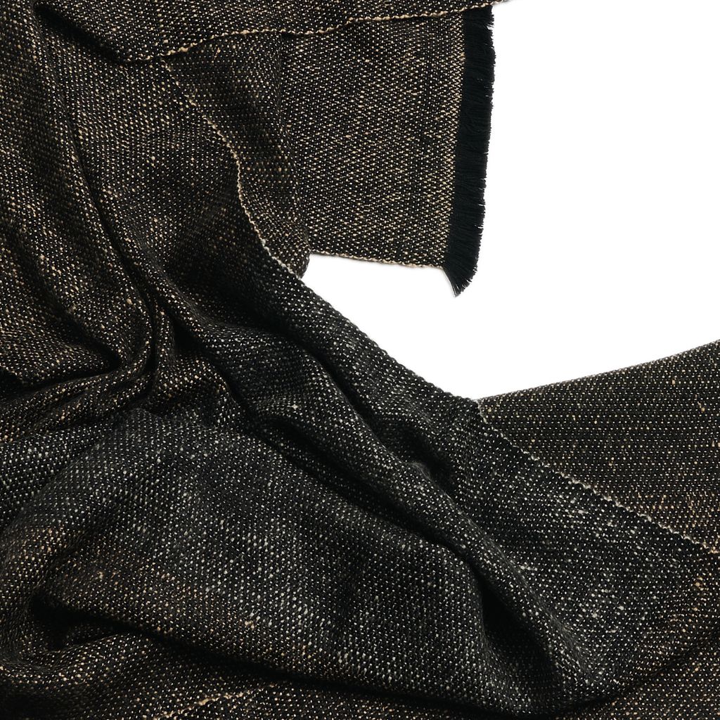 Graphite Black Brown Plush Soft Large Handloom Merino Scarf
