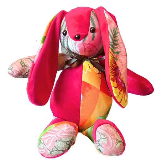 Vintage Silk Scarf Patchwork Bunny