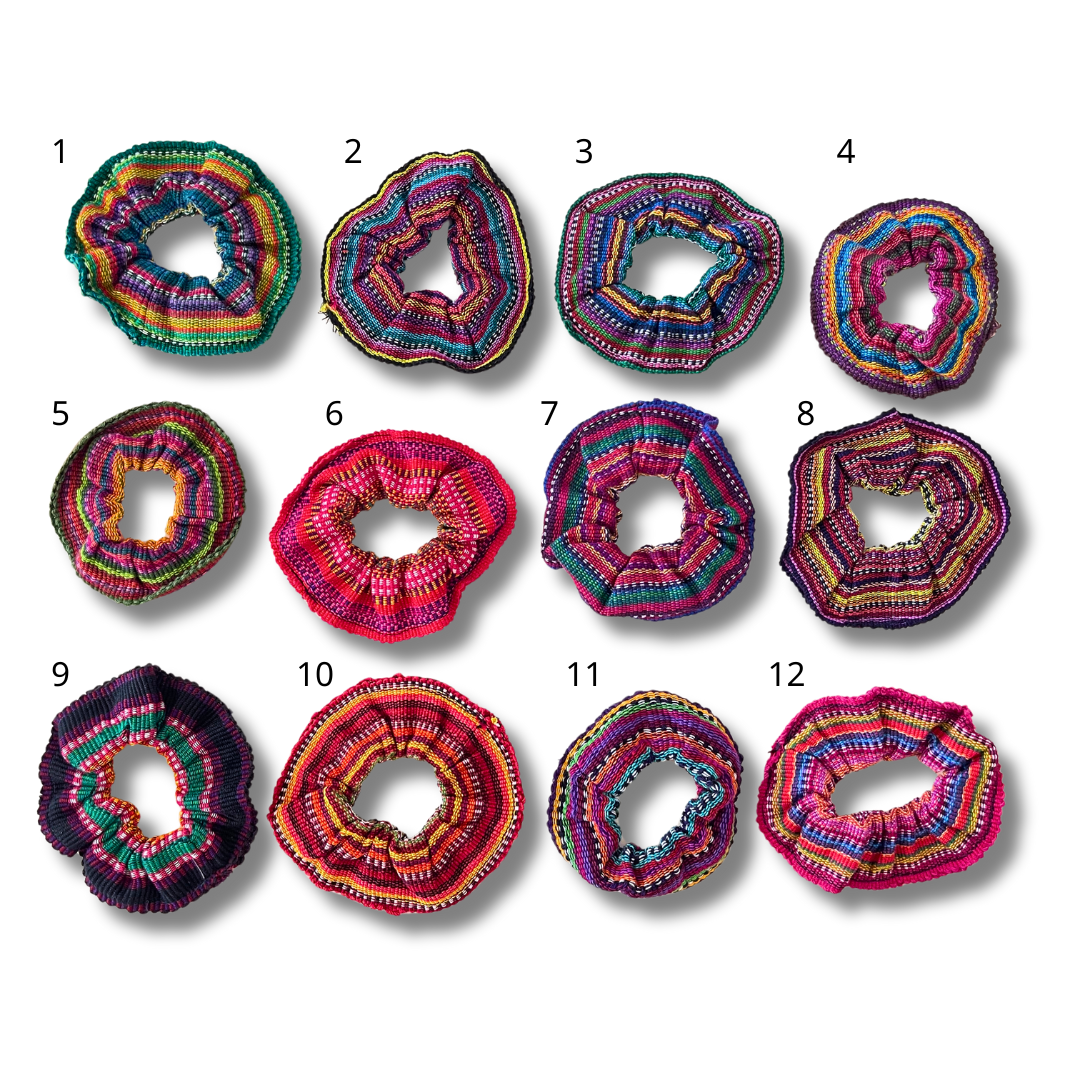 Sustainable Textile Multicolor Hair Scrunchie - Guatemala