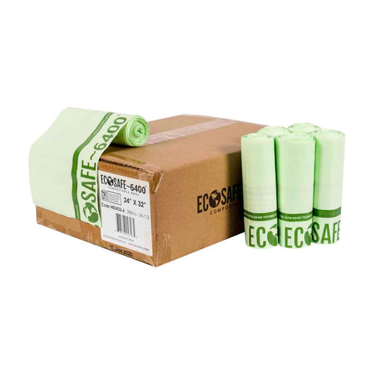 EcoSafe Zero Waste Compostable Bags 13 Gallon 24x32 for Kitchen and Office Bins (QTY 288), SKU HB2432-6 - Osadia Concept Store