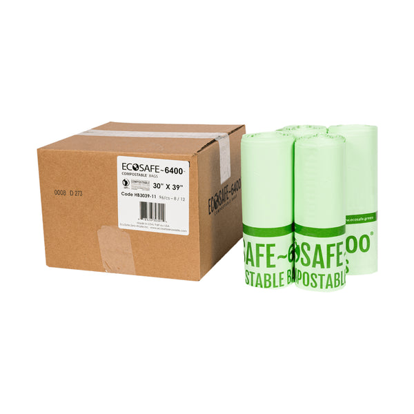 EcoSafe Zero Waste 30 Gallon Compostable Bags 30x39 (QTY 135), SKU HB3039-8 - Osadia Concept Store