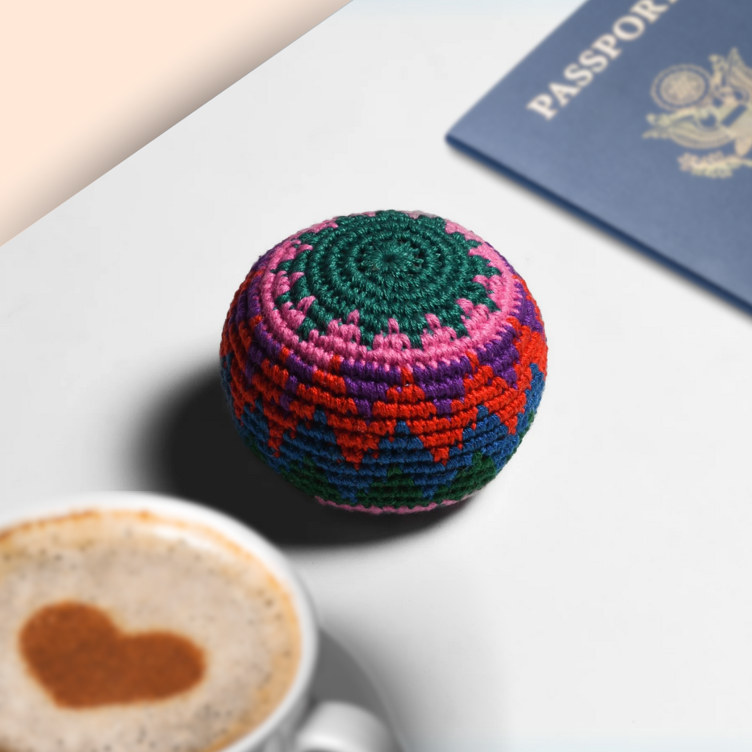 Crochet Multicolor Hacky Sack Stress Ball | Bocce Ball - Guatemala - Osadia Concept Store