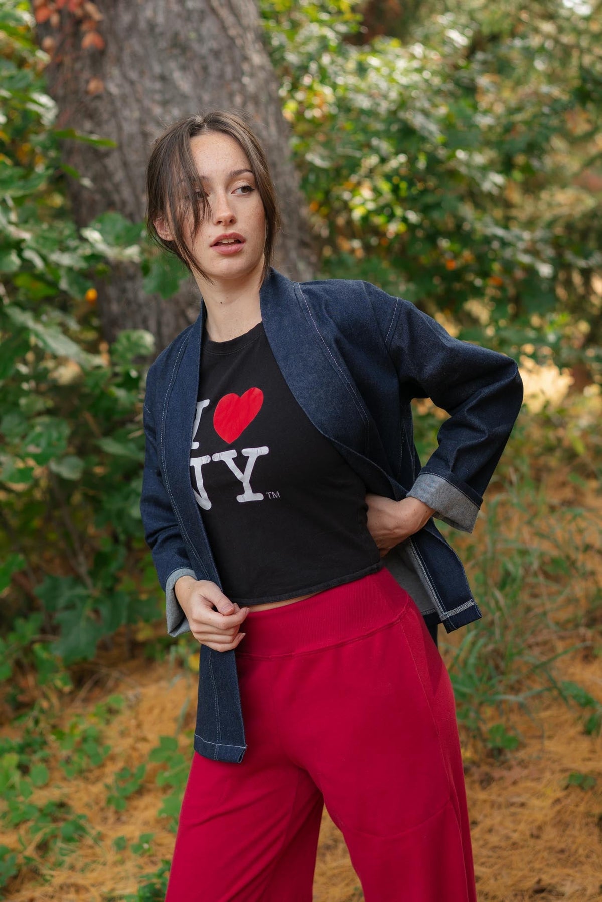 Composition Cardigan in Cone Denim