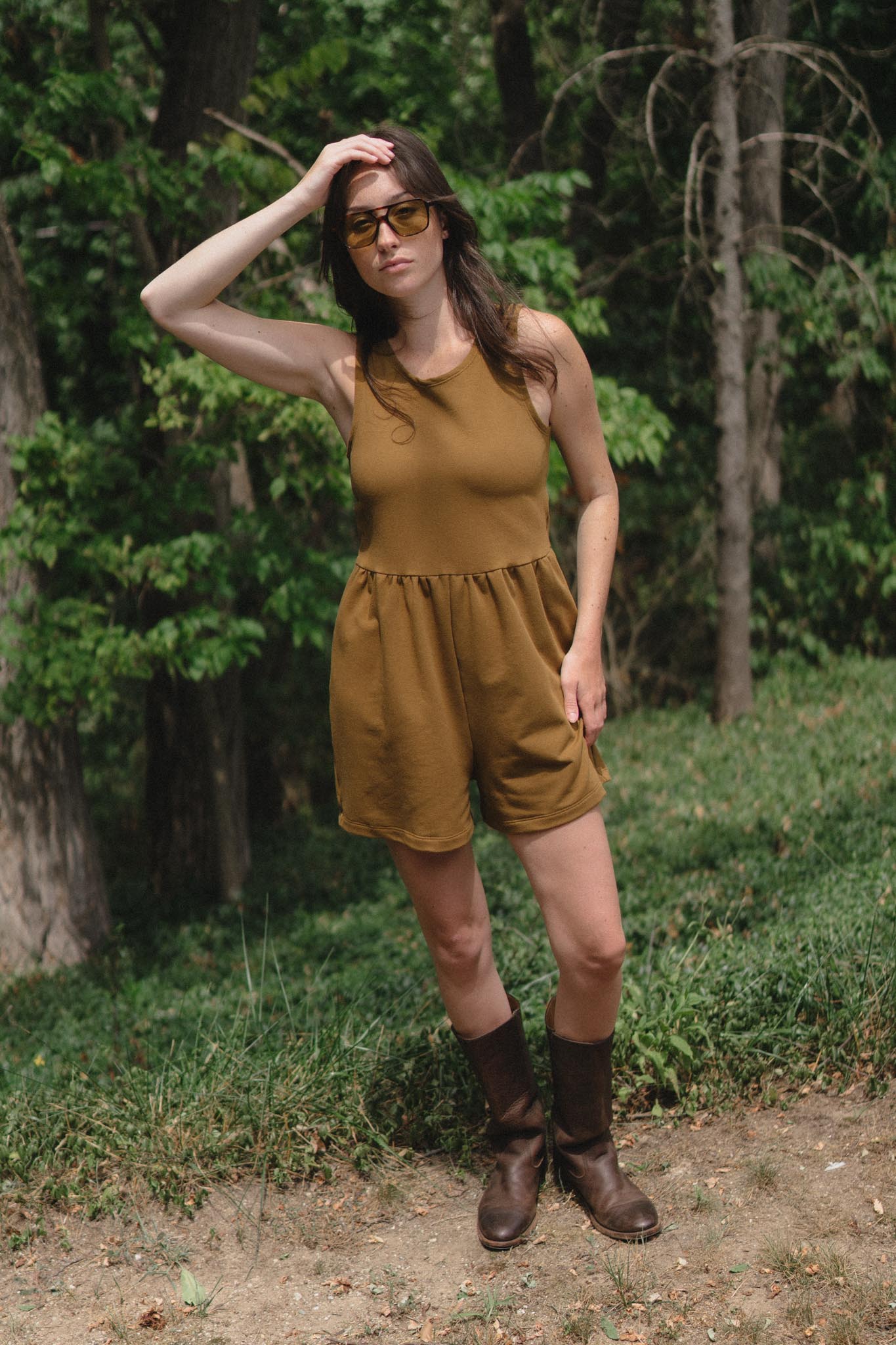 Marianne Romper in Almond