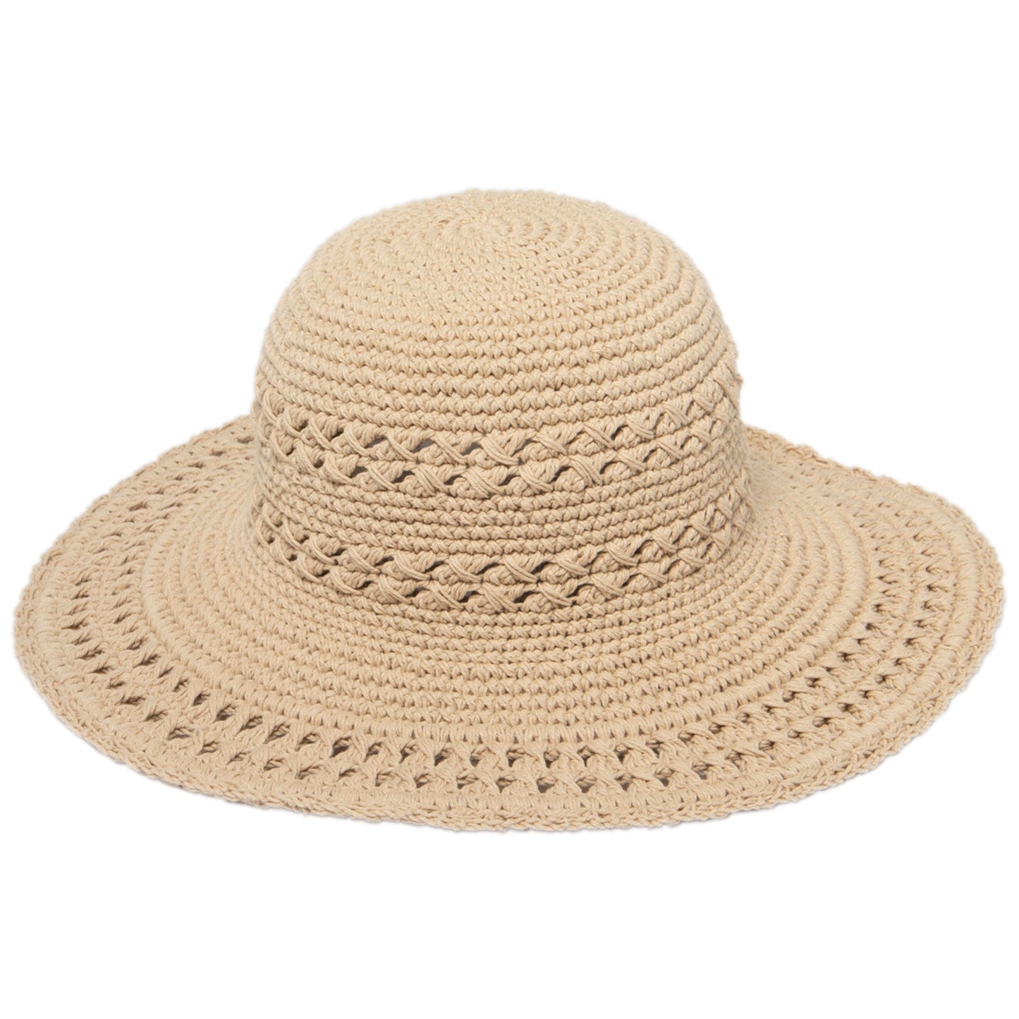 Women's Cotton Crochet Hat With A Large Brim