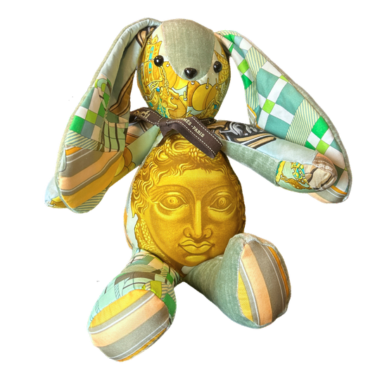 Vintage Silk Scarf Patchwork Bunny