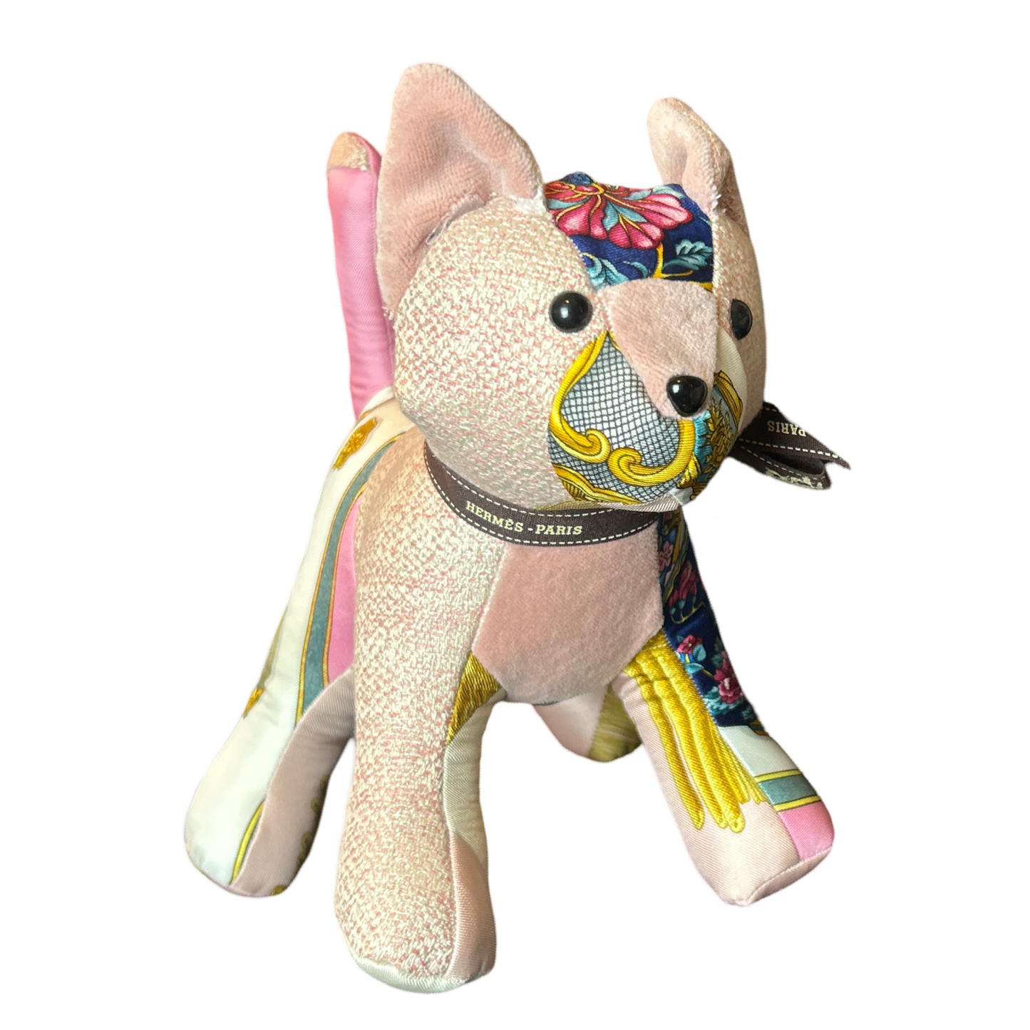 Qu'Importe le Flacon Vintage Silk Scarf Patchwork Kitten