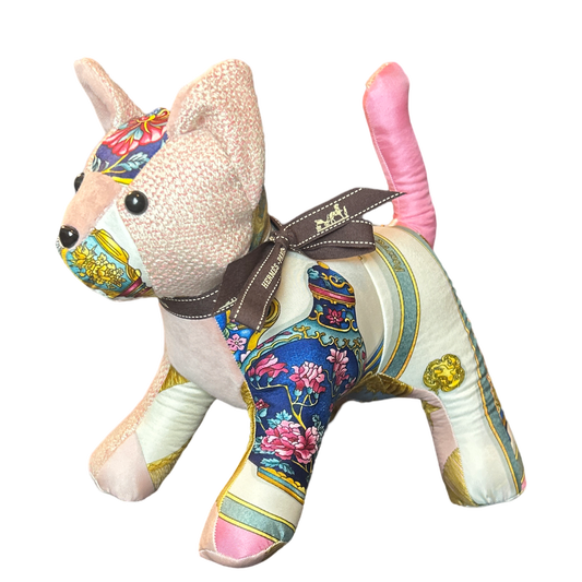 Qu'Importe le Flacon Vintage Silk Scarf Patchwork Kitten
