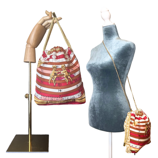 Astrologie Dies et Hore Vintage Scarf Drawstring Crossbody Bag