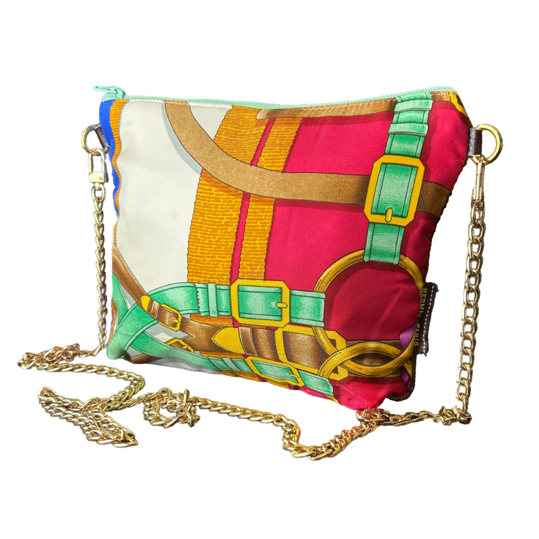 Grand Manege Vintage Silk Scarf Crossbody Bag