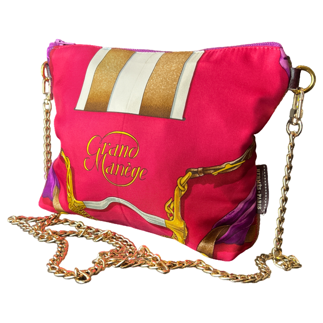Grand Manege Vintage Silk Scarf Crossbody Bag