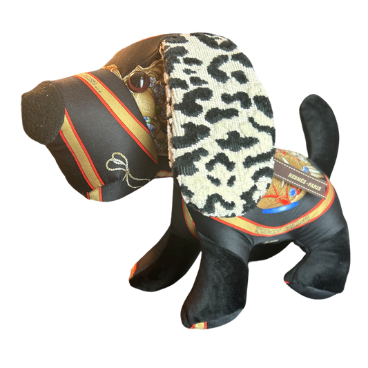 Qu'Importe le Flacon Vintage Silk Scarf Patchwork Puppy