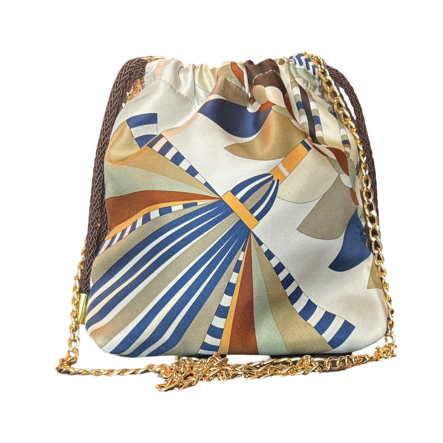 Haute Parure Vintage Scarf Drawstring Crossbody Bag