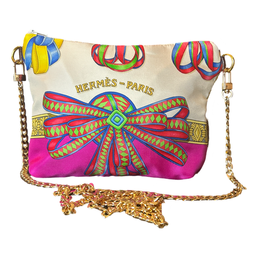 Rubans du Cheval Fuchsia Vintage Scarf Crossbody Bag