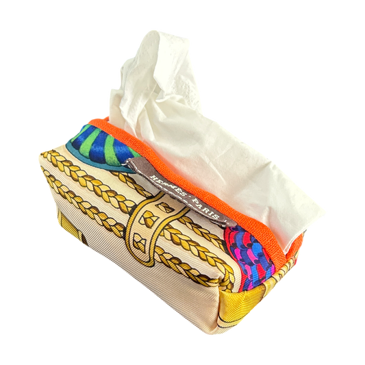 Rubans du Cheval Blanc Vintage Scarf Travel Tissue Pouch