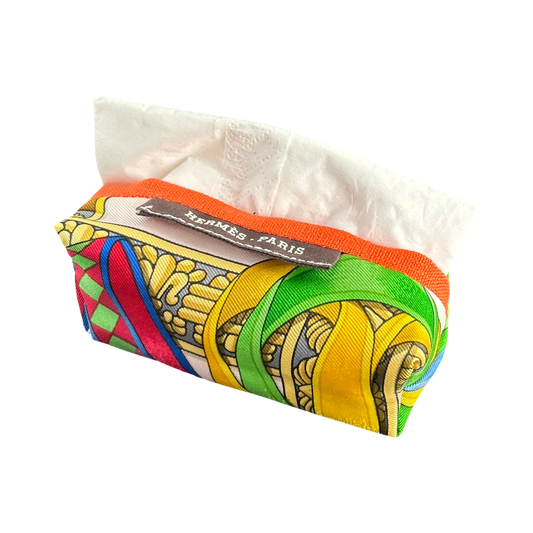 Rubans du Cheval Fuchsia Vintage Scarf Travel Tissue Pouch