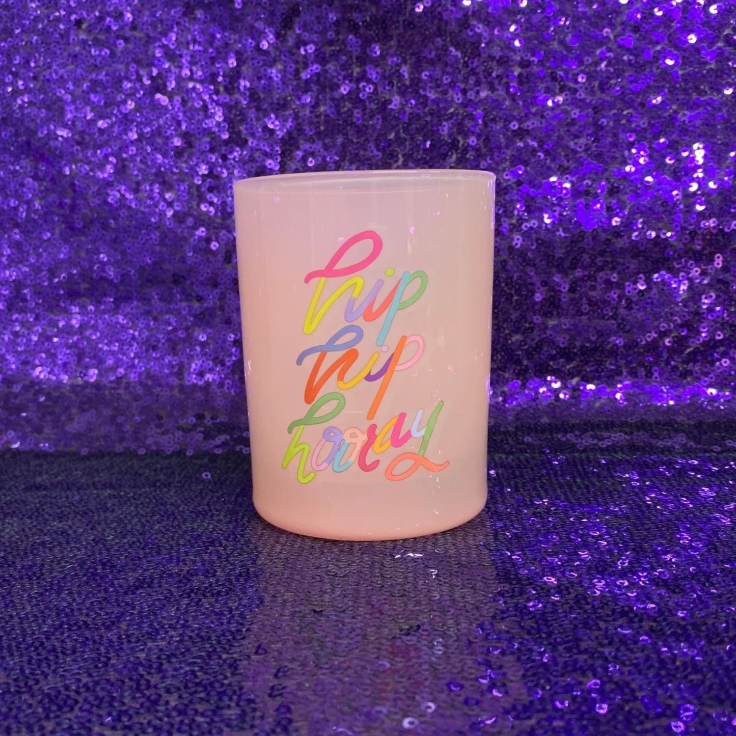 Hip Hip Hooray Double Old Fashioned Cocktail Glass | Classic Tinted Pink Glass | 12 oz