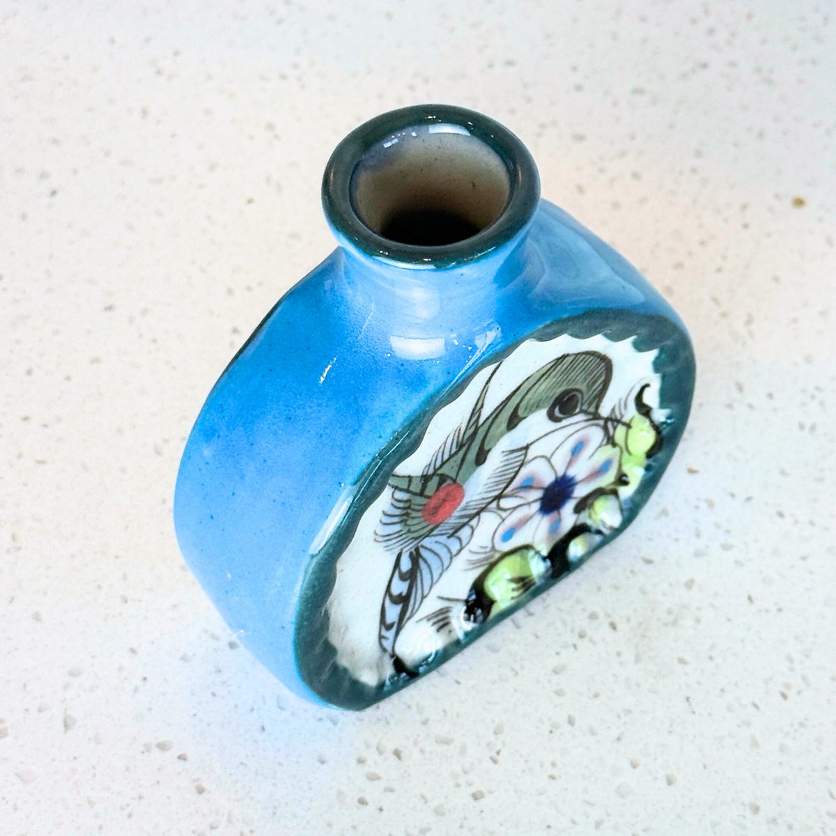 Hand-Painted Hummingbird Bud Vase