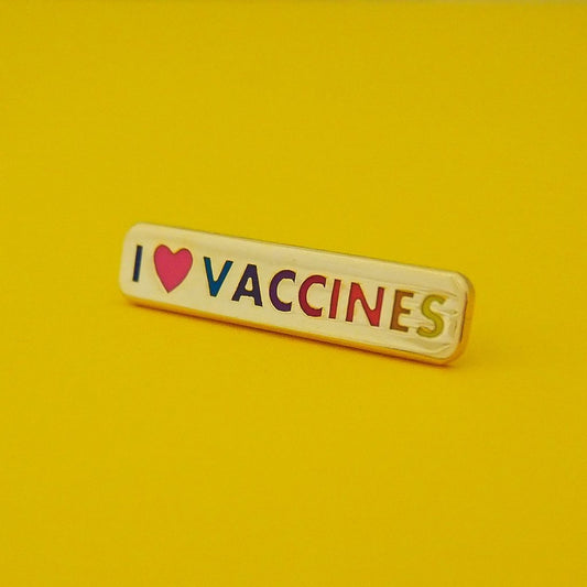 I Love Vaccines Gold Plated Enamel Pin
