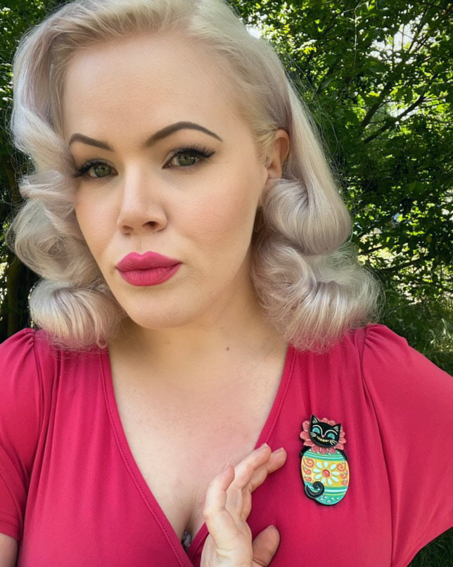 Eggcellent Black Cat Brooch Johanna Parker x Lipstick & Chrome - Osadia Concept Store