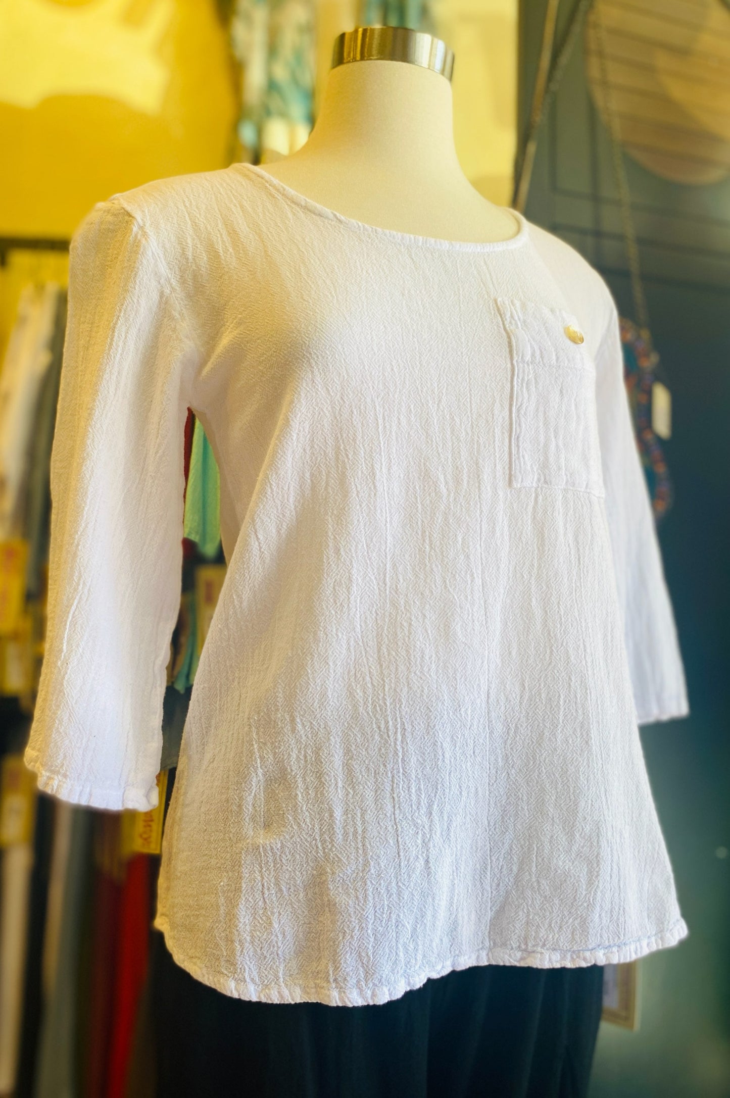 Leah Tuxedo Top with New Colors! 100% Cotton Gauze