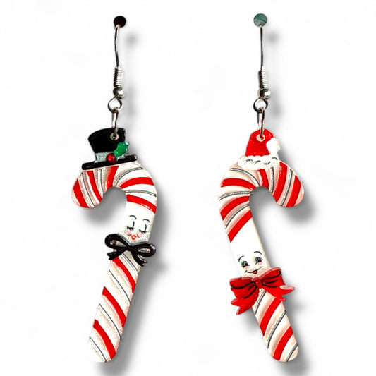 Candy Cane Couple Earrings by 50's Vintage Dame x Lipstick & Chrome