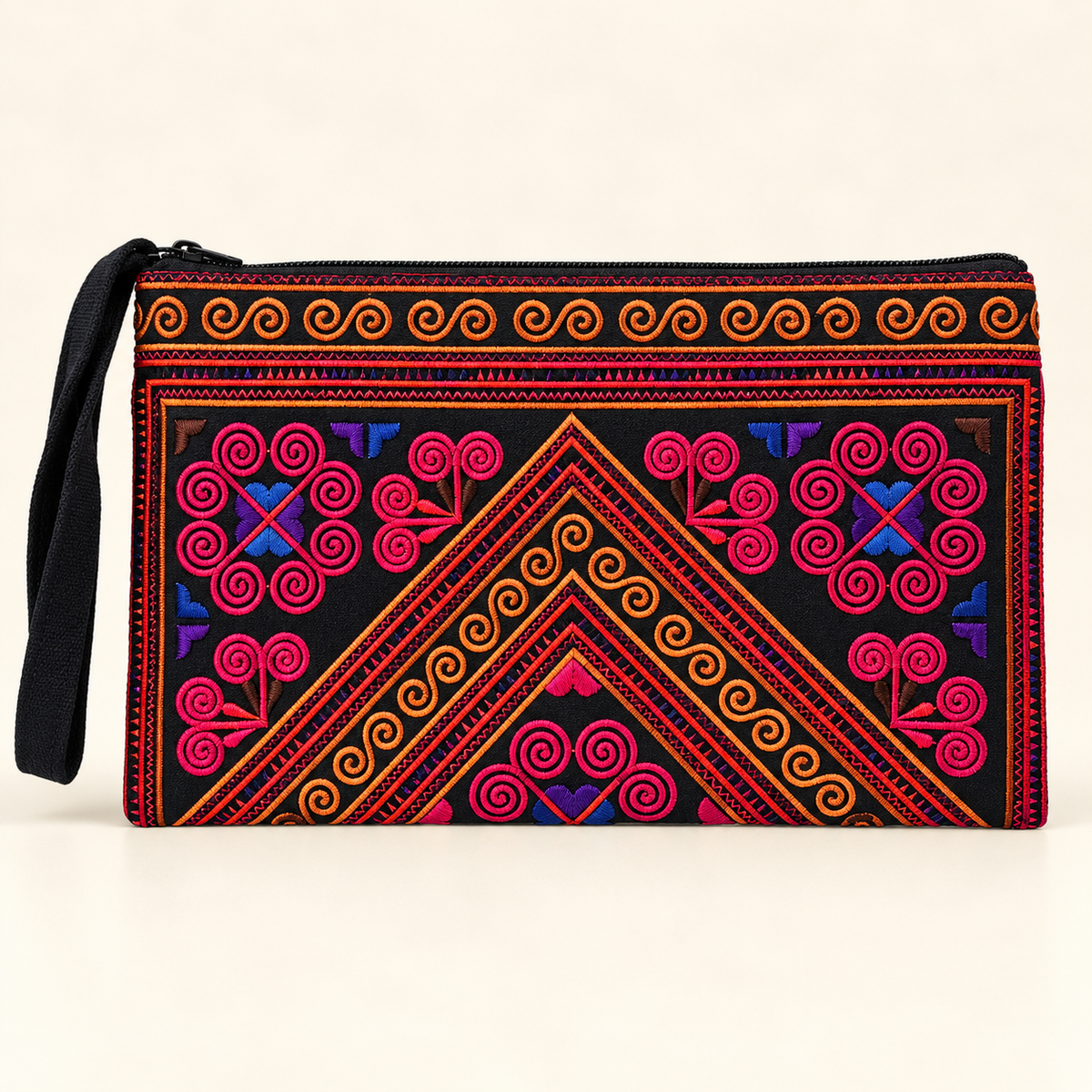 Sarita Hmong Embroidered Wristlet - Thailand
