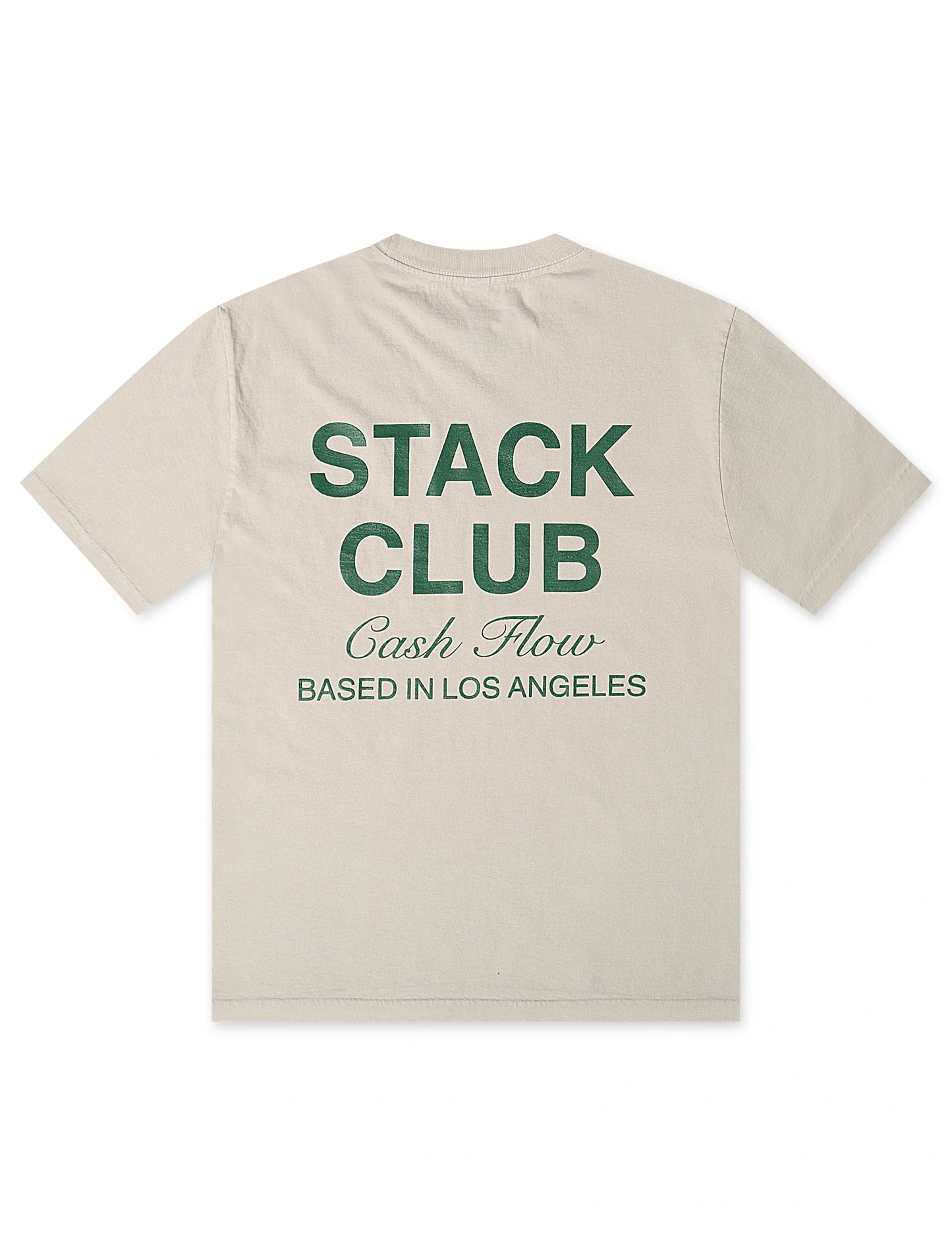 Stack Club Cash Flow Heavyweight Tee - Cream/Green