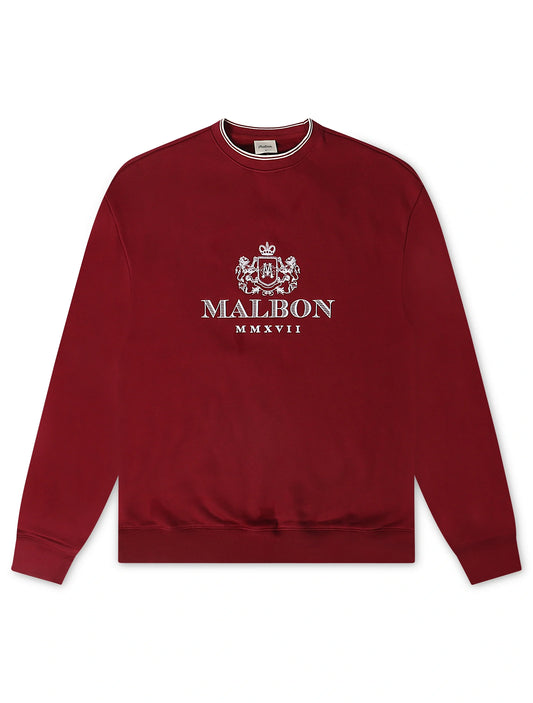Malbon Monarch Crewneck - Red Mahogany