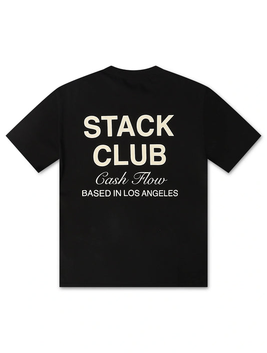 Stack Club Cash Flow Heavyweight Tee - Black/Cream