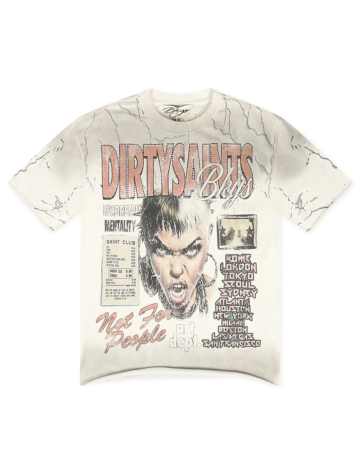Bkys Saint Club Receipt Tee - White