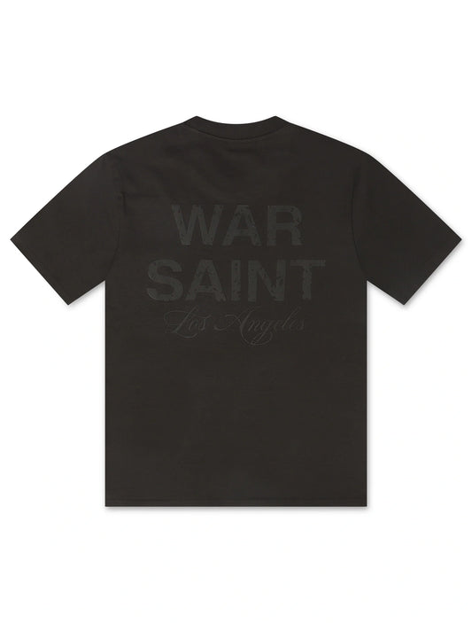 Warsaint LA Script Tee - Charcoal/Black