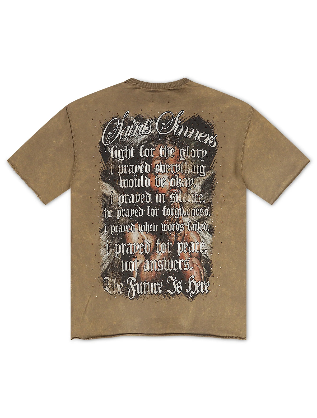 YRBZ Saints & Sinners Cropped Tee - Olive