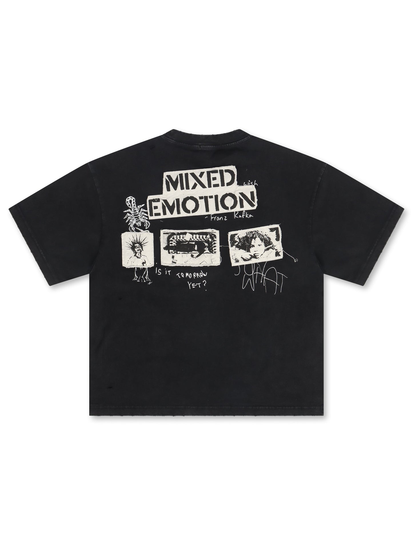 Mixed Emotion Stamped Tee - Black