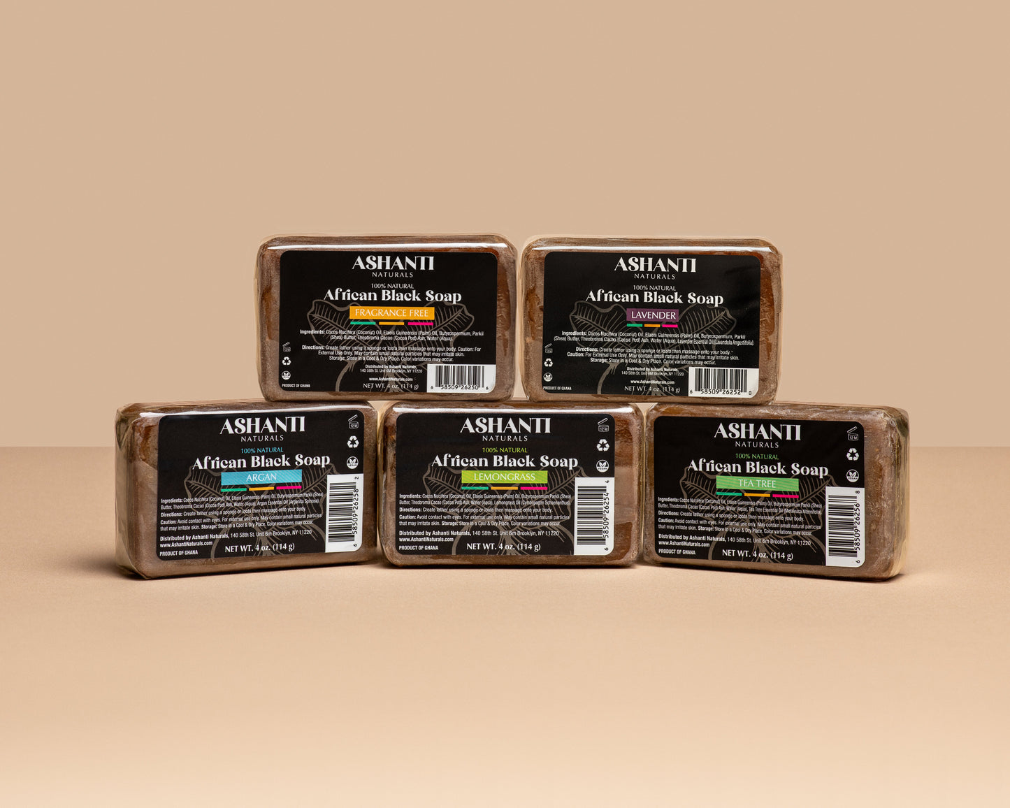 ASHANTI NATURALS 100% African Black Soap - Lemongrass - Osadia Concept Store