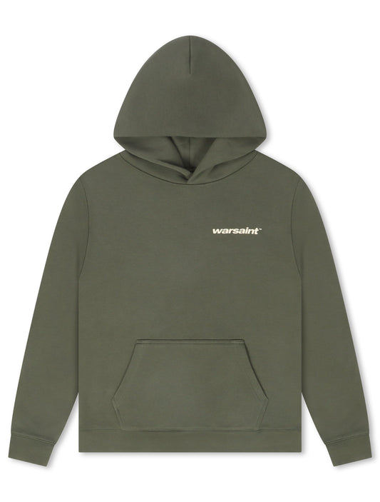 Warsaint Dual Logo Hoodie - Olive Green