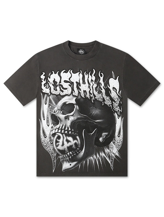 Lost Hills Shadow Skull Tee - Black Wash