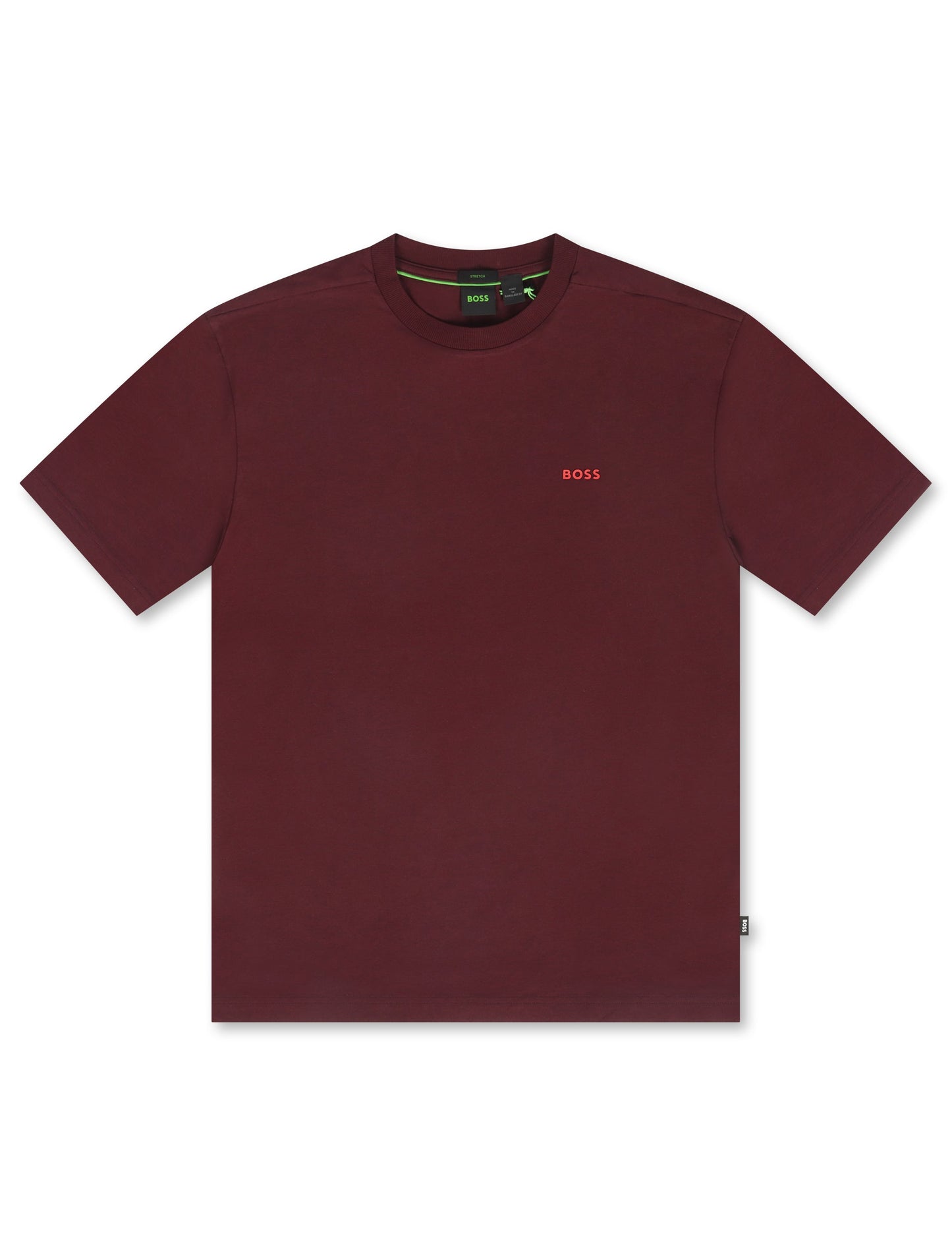 Boss Green Contrast Logo Tee - Burgundy
