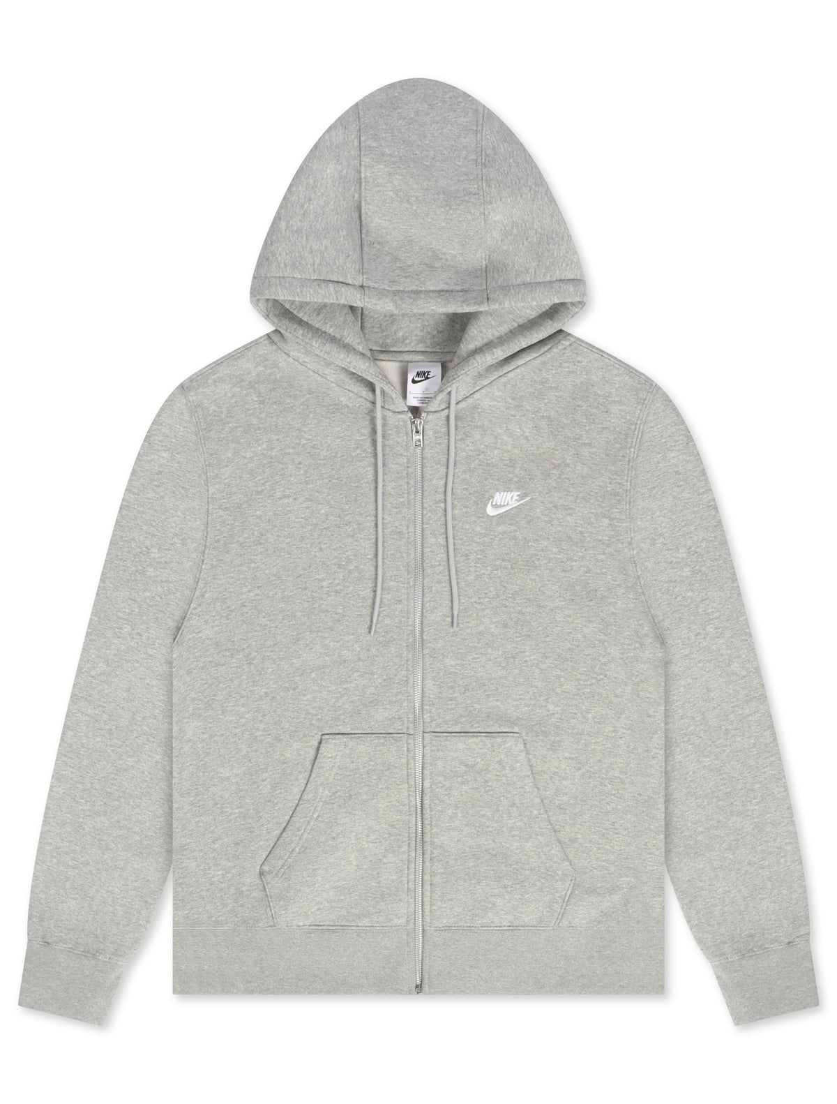 Nike Mens Full Zip Fleece Hoodie - Grey