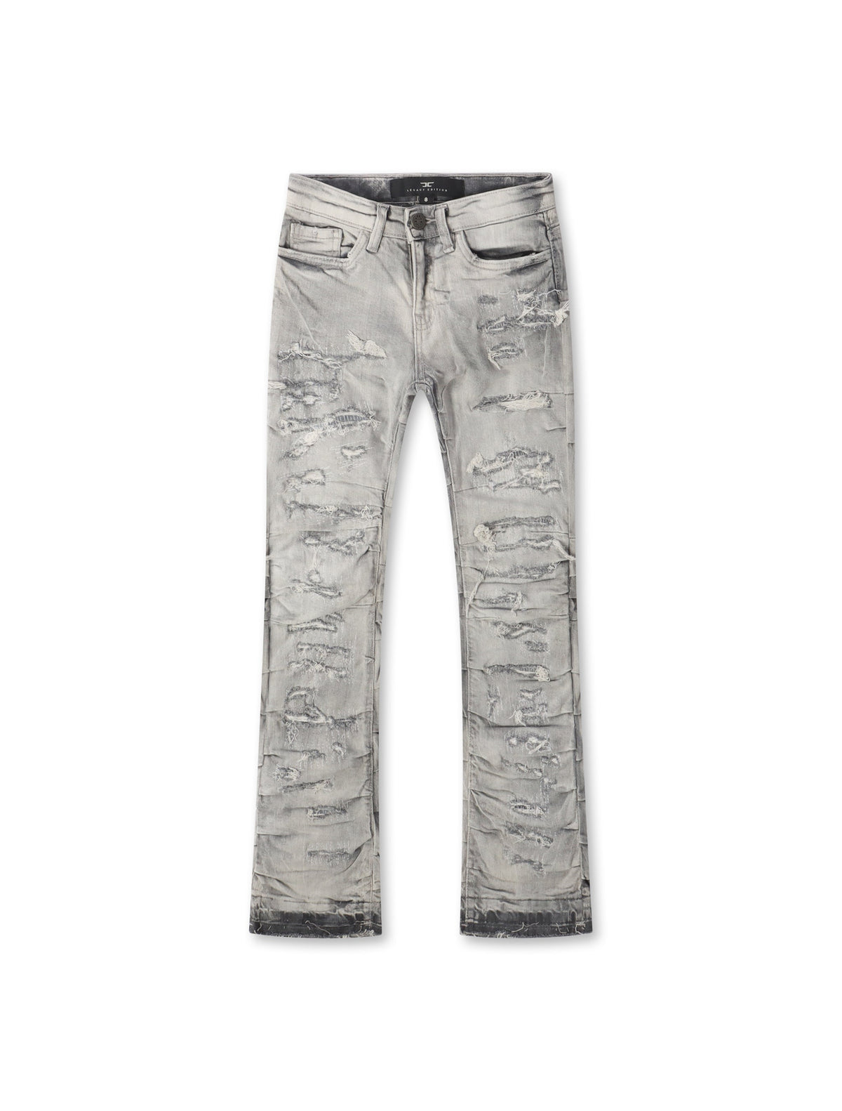 Jordan Craig Kids Pleated Side Seam Shredded Jeans - Arctic Grey