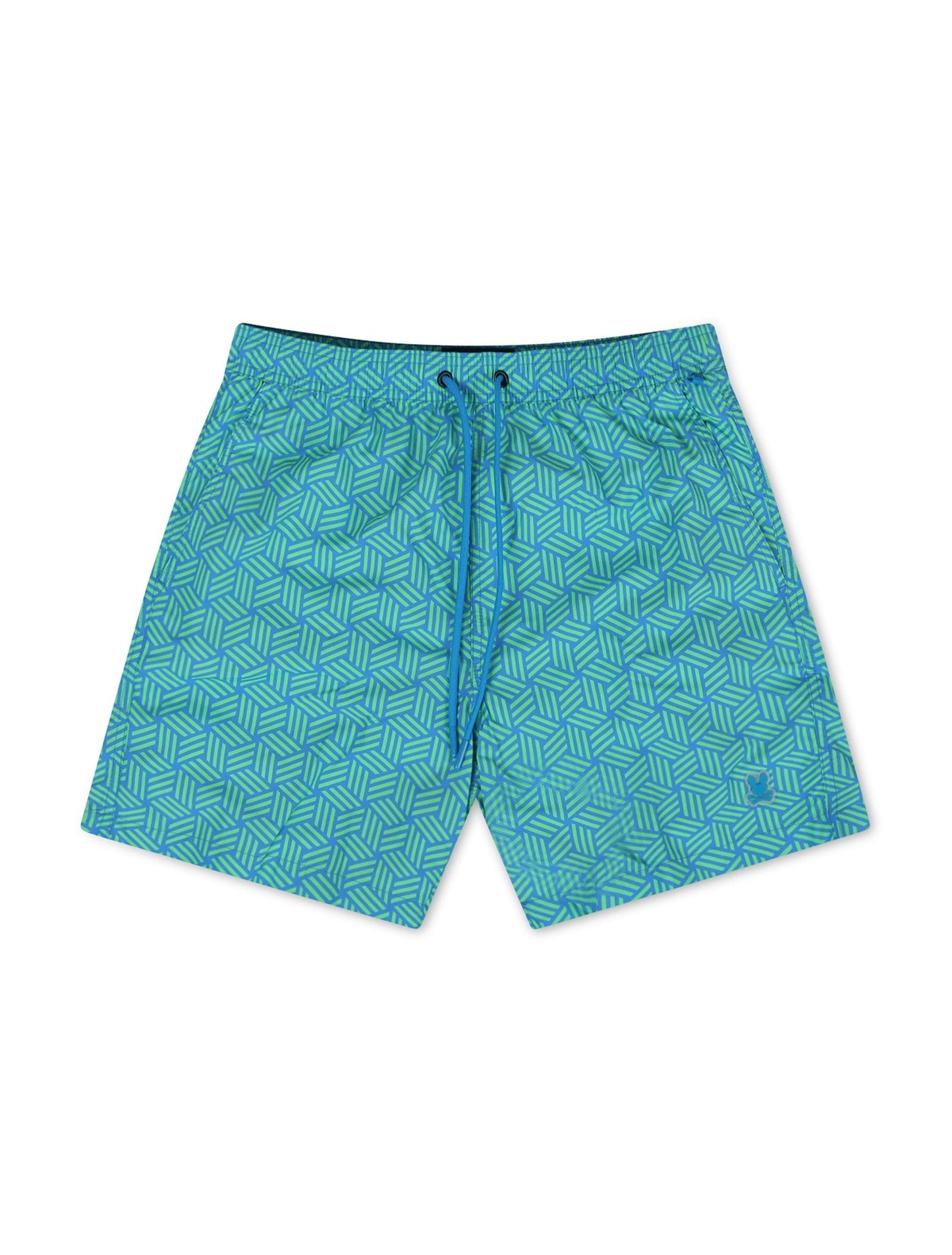 Psycho Bunny Jasper Aop Lightweight Swim Trunk - Green Gecko