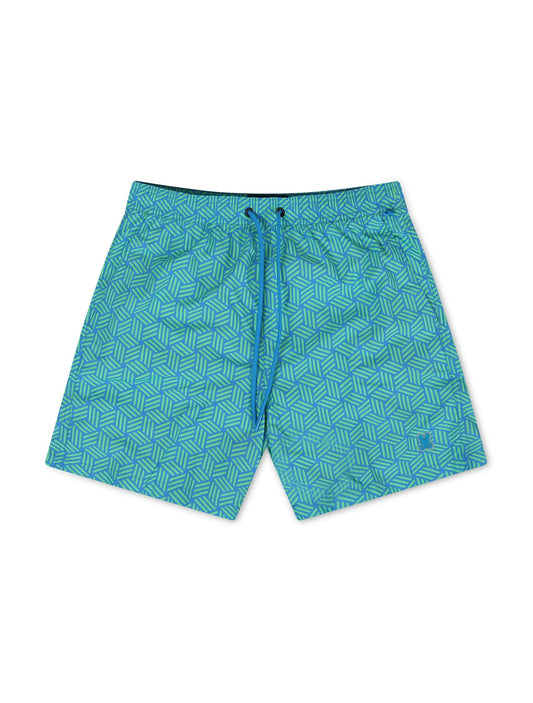 Psycho Bunny Jasper Aop Lightweight Swim Trunk - Green Gecko