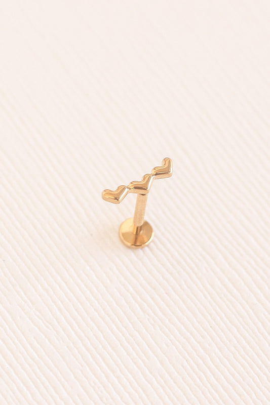 Heart Trio Flat Back Stud