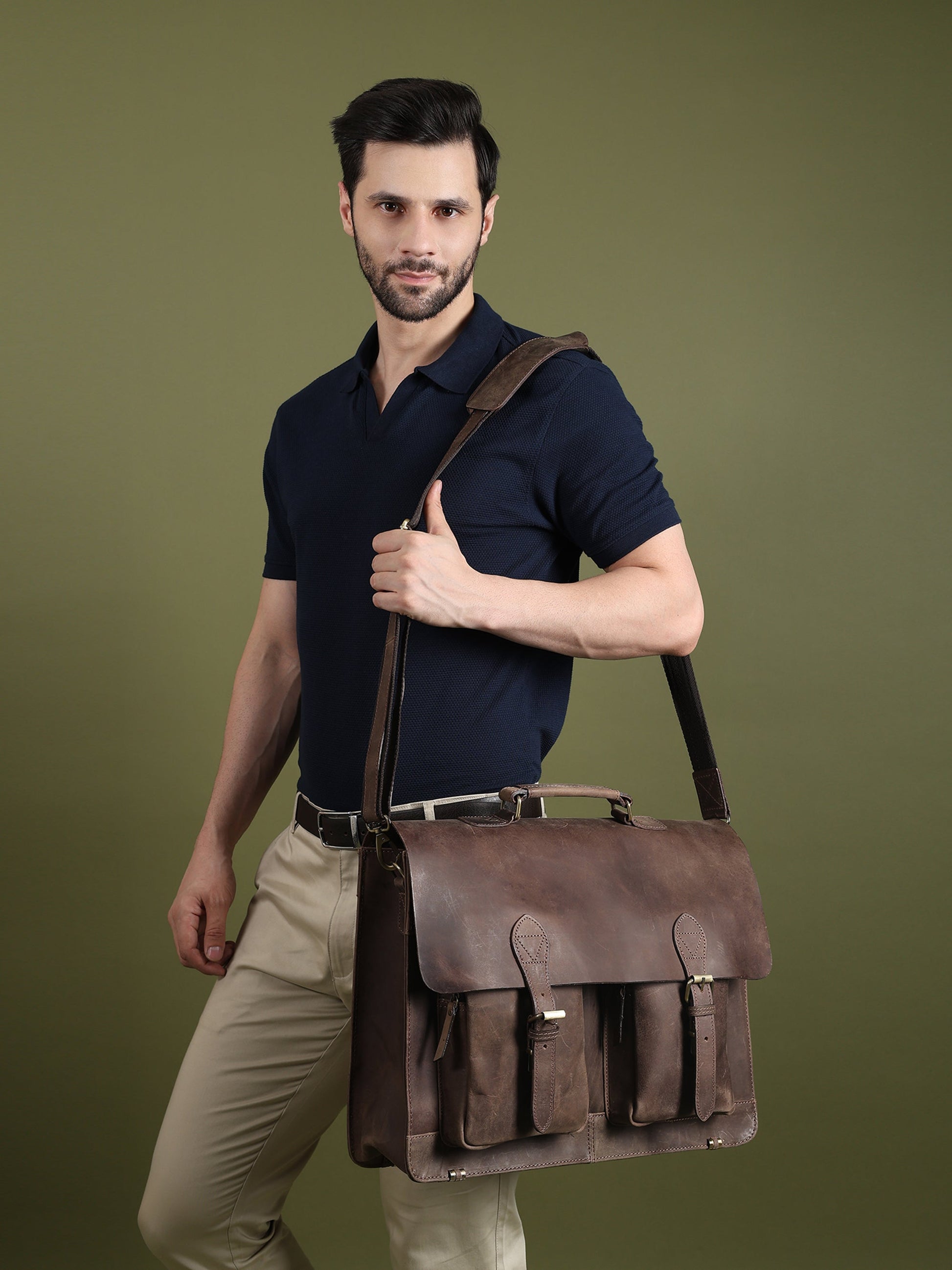 Buffalo Leather Messenger Bag - Osadia Concept Store