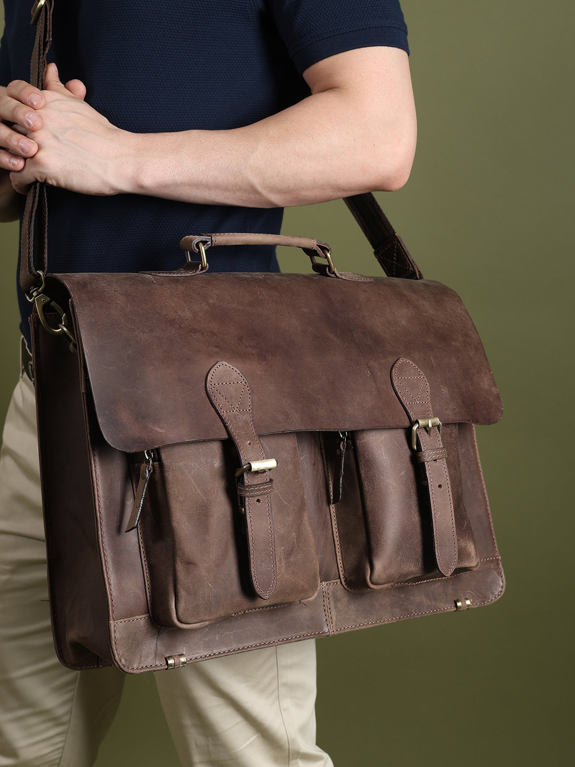 Buffalo Leather Messenger Bag - Osadia Concept Store