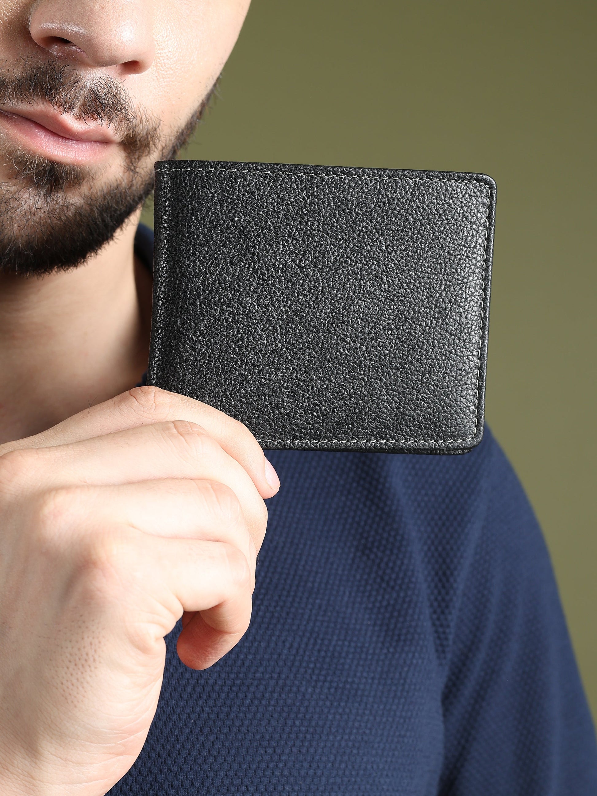 Black Textured Leather Mens Wallet - Osadia Concept Store