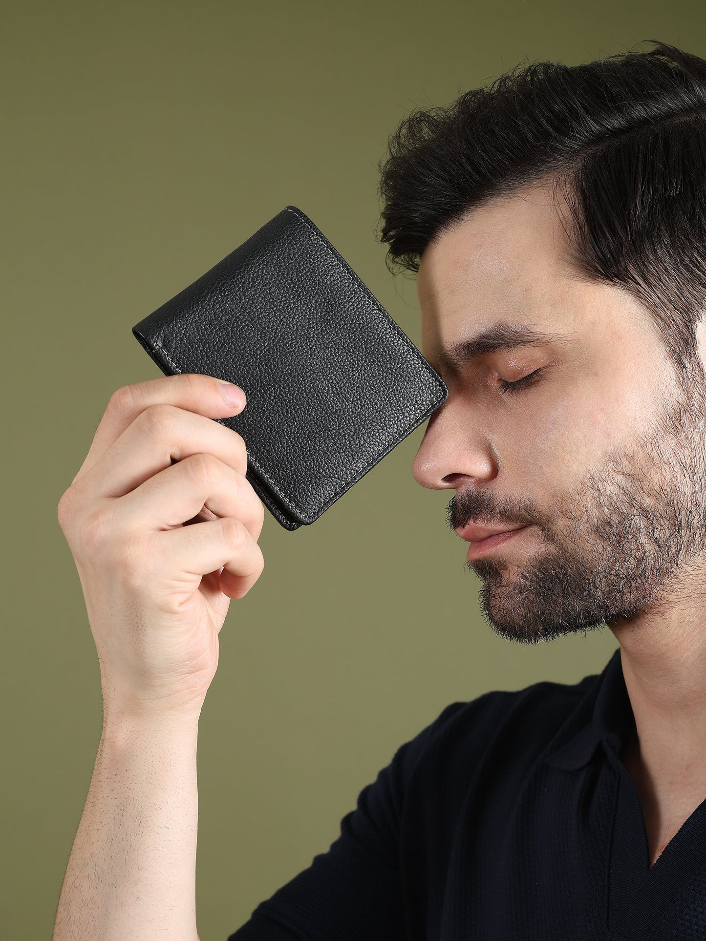Black Textured Leather Mens Wallet - Osadia Concept Store